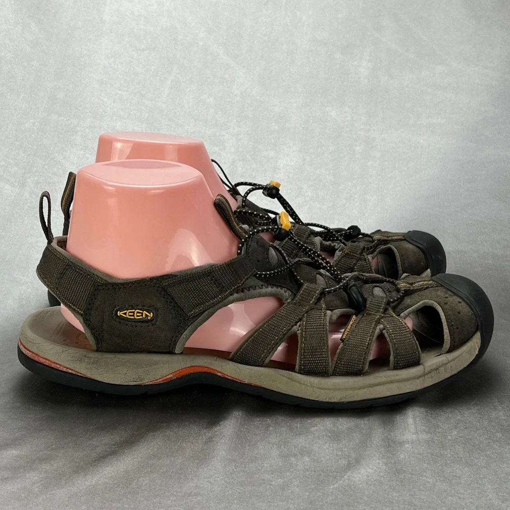 Keen Whisper Mens Brown Leather Waterproof Sport Hiking Sandals Size 12 Outdoor